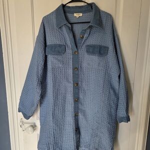 Umgee Light Blue Textured Jean Jacket